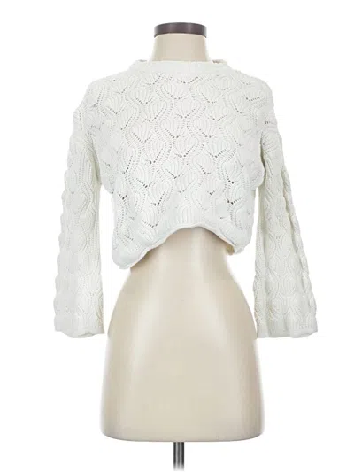 Pre-owned Moon & Madison Turtleneck Sweater In White