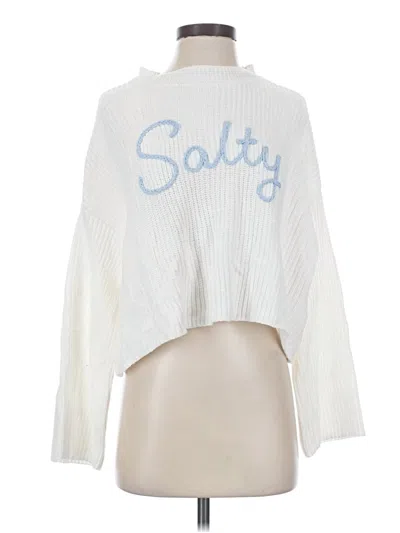 Pre-owned Moon & Madison Turtleneck Sweater In White
