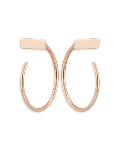 Moon & Meadow 14k Rose Gold Bar Hoop Earrings - Exclusive