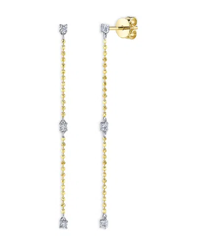 Moon & Meadow 14k White & Yellow Gold Diamond Linear Drop Earrings, 0.16 Tcw In Multi