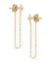Moon & Meadow 14k Yellow Cross Draped Chain Earrings - Exclusive In Gold