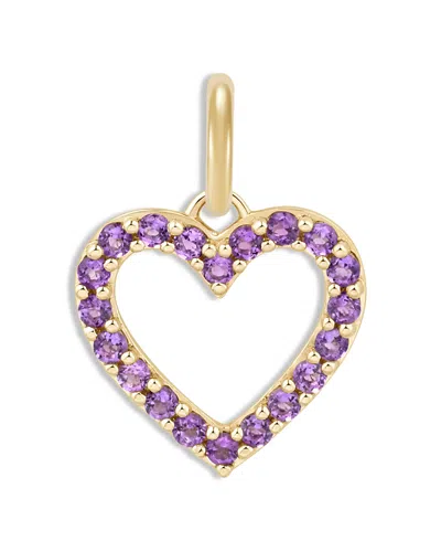 Moon & Meadow 14k Yellow Gold Amethyst Heart Pendant In Multi