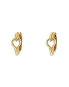 Moon & Meadow 14k Yellow Gold Baby Open Heart Hoop Earrings In Gold