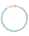 Moon & Meadow 14k Yellow Gold Chalcedony Bead Bracelet In Blue/gold