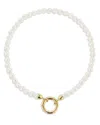 Moon & Meadow 14k Yellow Gold Cultured Freshwater Pearl Circle Clasp Bracelet