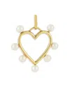Moon & Meadow 14k Yellow Gold Cultured Freshwater Pearl Heart Charm Pendant