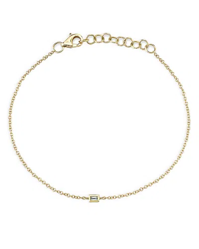 Moon & Meadow 14k Yellow Gold Diamond Baguette Chain Bracelet - Exclusive