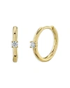 Moon & Meadow 14k Yellow Gold Diamond Bezel Huggie Hoop Earrings - Exclusive In Gold