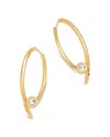 Moon & Meadow 14k Yellow Gold Diamond Bezel Two-piece Hoop Earrings In Gold