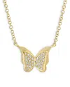 Moon & Meadow 14k Yellow Gold Diamond Butterfly Pendant Necklace, 17-18 In Gold