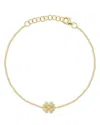 Moon & Meadow 14k Yellow Gold Diamond Clover Link Bracelet In Gold
