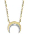 Moon & Meadow 14k Yellow Gold Diamond Crescent Moon Matte Necklace, 0.02 Tcw In Gold