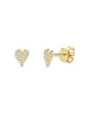 Moon & Meadow 14k Yellow Gold Diamond Heart Stud Earrings In Gold