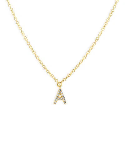Moon & Meadow 14k Yellow Gold Diamond Initial Pendant Necklace, 18 - Exclusive In A