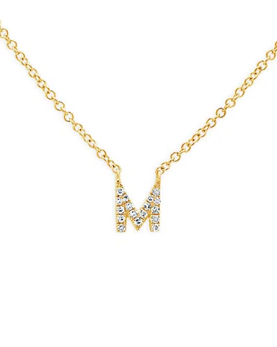 Moon & Meadow 14k Yellow Gold Diamond Initial Pendant Necklace, 18 - Exclusive In M