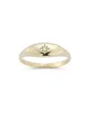Moon & Meadow 14k Yellow Gold Diamond Star Signet Ring In Gold