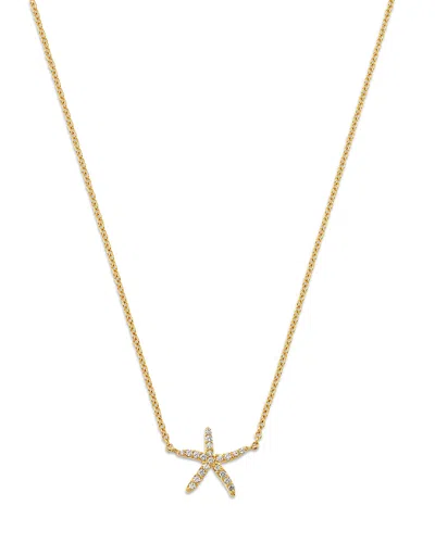 Moon & Meadow 14k Yellow Gold Diamond Starfish Pendant Necklace, 16-18 - Exclusive