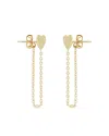 Moon & Meadow 14k Yellow Gold Heart Chain Drop Earrings In Gold