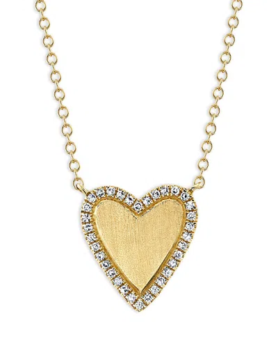 Moon & Meadow 14k Yellow Gold Heart Necklace With Diamonds, 18 - Exclusive