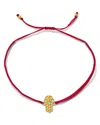 Moon & Meadow 14k Yellow Gold Hilo Lab Grown Diamond Hamsa Hand Red String Slider Bracelet