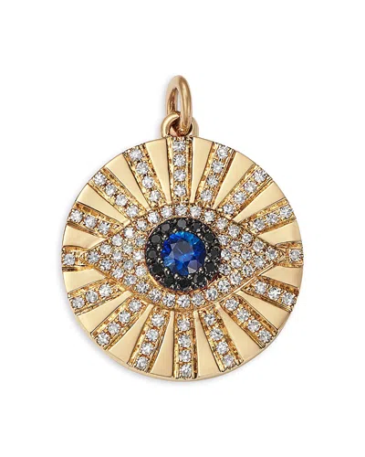 Moon & Meadow 14k Yellow Gold Kate Blue Sapphire & Diamond Evil Eye Pendant