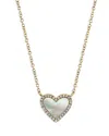 Moon & Meadow 14k Yellow Gold Kate Mother Of Pearl & Diamond Heart Pendant Necklace, 18 In White