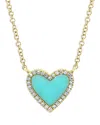 Moon & Meadow 14k Yellow Gold Kate Turquoise & Diamond Heart Pendant Necklace, 18 In Turquoise