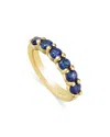Moon & Meadow 14k Yellow Gold Lab Grown Blue Sapphire Circle Charm In Gold