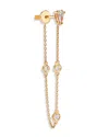 Moon & Meadow 14k Yellow Gold Lab Grown Diamond Pear & Round Single Stud Chain Earring In Multi