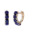 Moon & Meadow 14k Yellow Gold Lapis Hoop Earrings In Gold