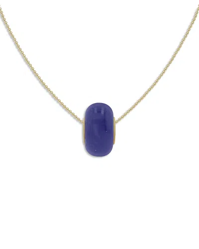 Moon & Meadow 14k Yellow Gold Lapis Rondelle Pendant Necklace, 16-18 - Exclusive In Burgundy