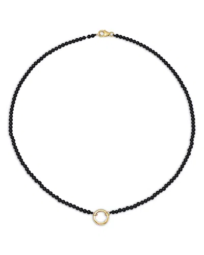 Moon & Meadow 14k Yellow Gold Onyx Bead Charm Holder Necklace, 18 In Multi