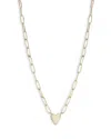 Moon & Meadow 14k Yellow Gold Paperclip Chain Heart Pendant Necklace, 18 In Gold