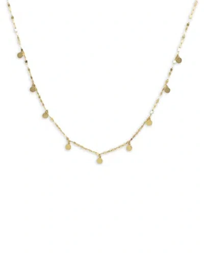 Moon & Meadow 14k Yellow Gold Polished Disc Dangle Collar Necklace, 18