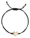 Moon & Meadow 14k Yellow Gold Polished Heart Cord Bolo Bracelet - Exclusive In Black