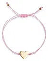 Moon & Meadow 14k Yellow Gold Polished Heart Cord Bolo Bracelet - Exclusive In Pink