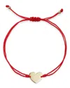 Moon & Meadow 14k Yellow Gold Polished Heart Cord Bolo Bracelet - Exclusive In Red