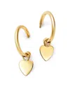 Moon & Meadow 14k Yellow Gold Small Dangling Heart Hoop Earrings - Exclusive In Gold