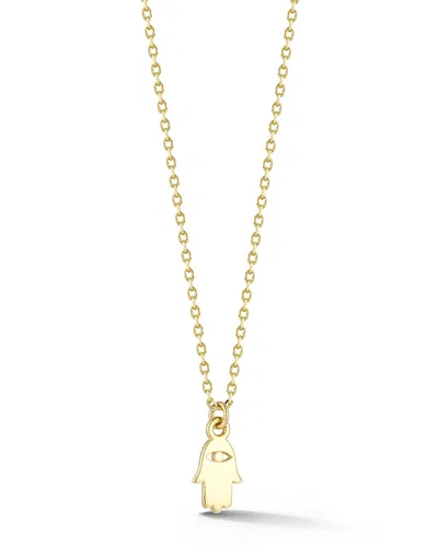 Moon & Meadow 14k Yellow Gold Tiny Hamsa Hand Pendant Necklace, 16-17 In Red