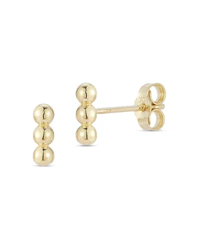 Moon & Meadow 14k Yellow Gold Triple Bead Stud Earrings