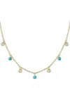 Moon & Meadow 14k Yellow Gold Turquoise & Diamond Dangle Collar Necklace, 18 - Exclusive In Turquoise/gold