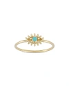 Moon & Meadow 14k Yellow Gold Turquoise Eye Ring In Blue/gold