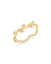 Moon & Meadow 14k Yellow Gold White Topaz Vine Ring In Gold