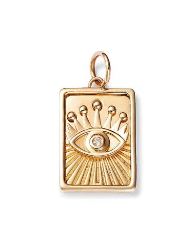 Moon & Meadow 14k Yellow Gold Charmed Diamond Evil Eye Charm Pendant