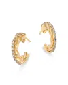 Moon & Meadow Diamond Pave Twist Hoop Earrings In 14k Yellow Gold, 0.57 Tcw In Gold