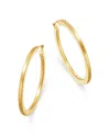 Moon & Meadow Flattened Hoop Earrings In 14k Yellow Gold - Exclusive In Gold