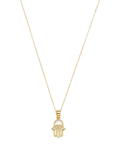 Moon & Meadow Hamsa Hand Pendant Necklace In 14k Yellow Gold, 16 - Exclusive
