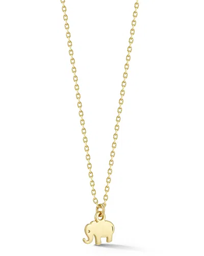 Moon & Meadow Tiny Elephant Pendant Necklace In 14k Yellow Gold In Pattern