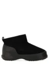 Moon Boot Suede Luna Booties With Eco-shearling Lining In Black