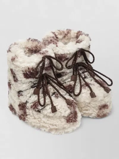 Moon Boot Ankle Boots Faux Fur Texture Flat Sole